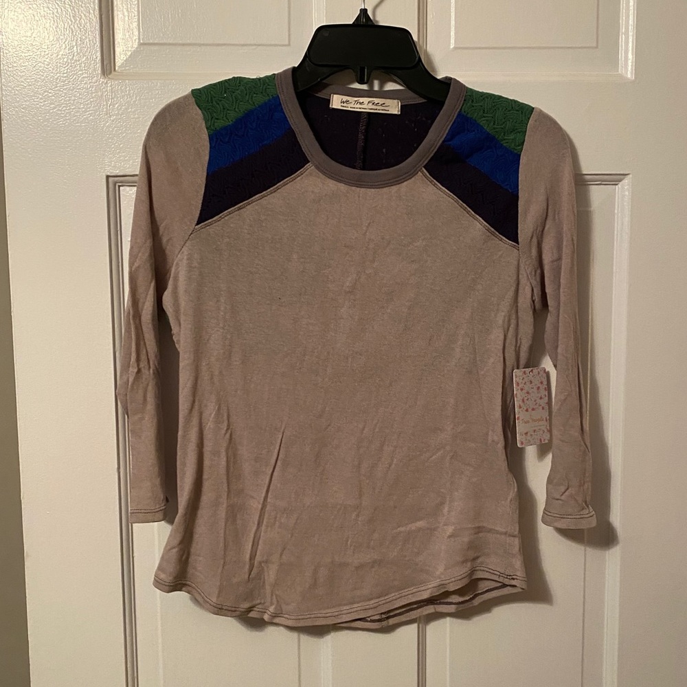 NWT Free People 3/4 shirt - size small